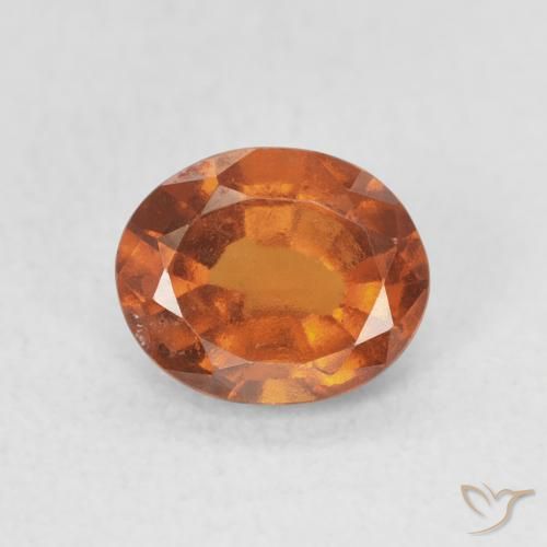 1.33カラットの天然Medium Dark-Orangeヘソナイトガーネット、楕円形、VS