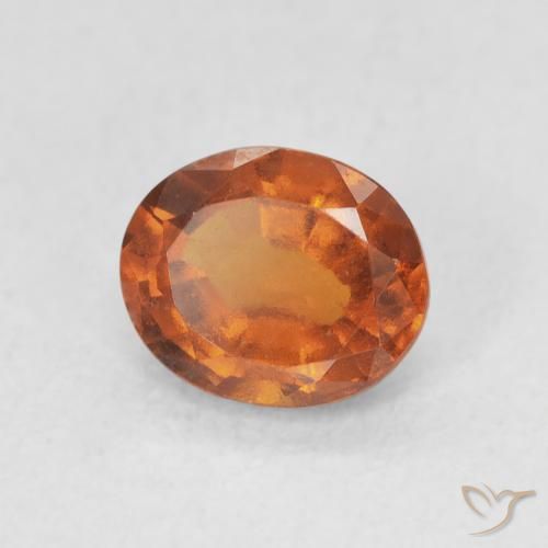1.33カラットの天然Medium Dark-Orangeヘソナイトガーネット、楕円形、VS
