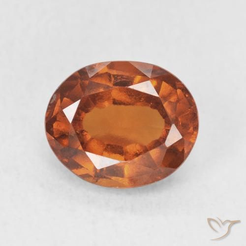 2.18ct 天然 アンバーオレンジ ヘソナイトガーネット, 楕円形, VS