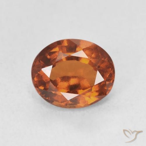 1.74ct 天然 赤みがかったオレンジ ヘソナイトガーネット, 楕円形, VVS-VS