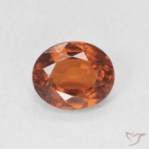 1.65ct 天然 赤みがかったオレンジ ヘソナイトガーネット, 楕円形, VVS-VS