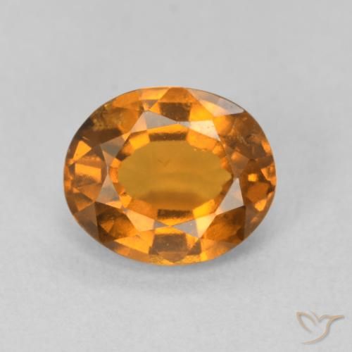 1.69ct 天然 ミディアムオレンジ ヘソナイトガーネット, 楕円形, VS-SI