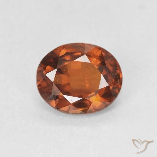 1.38ct 天然 赤みがかったオレンジ ヘソナイトガーネット, 楕円形, VS-SI