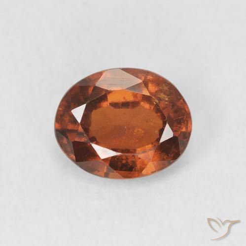 1.35ct 天然 ディープオレンジ ヘソナイトガーネット, 楕円形, VS-SI