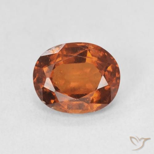 1.69ct 天然 Medium Dark-Orange ヘソナイトガーネット, 楕円形, VS-SI