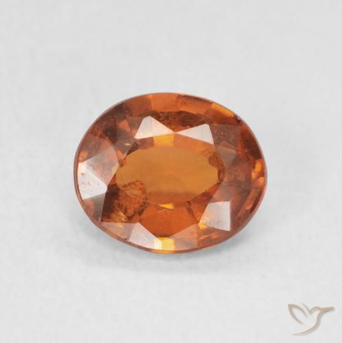 1.37ct 天然 ディープオレンジ ヘソナイトガーネット, 楕円形, VS-SI