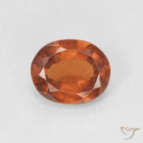 1.56ct 天然 ディープオレンジ ヘソナイトガーネット, 楕円形, VS-SI