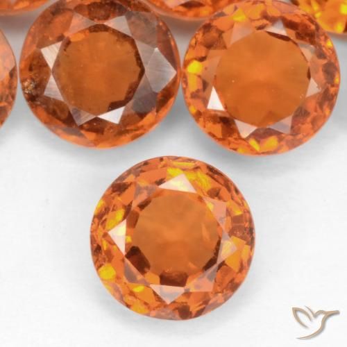 1.11ct ミディアムダークオレンジ ヘソナイトガーネット, ラウンド, SI-I1