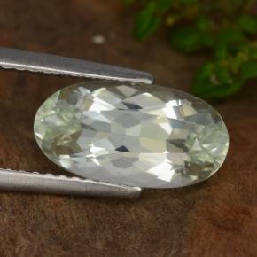 2.84カラットの天然薄い緑がかった白ヒデナイト、オーバルカット、VVS-VS