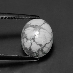 2.69カラットの天然灰色がかった白ハウライト（10.3×8.3 mm・オーバルカット）