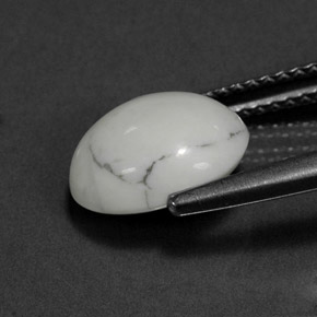 2.71カラットの天然灰色がかった白ハウライト、オーバルカット、オペーク