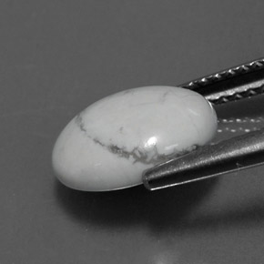 2.49カラットの天然灰色がかった白ハウライト（10.1×8 mm・オーバルカット）