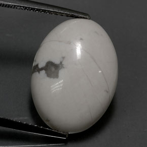 9.53カラットの天然灰色がかった白ハウライト（17.8×13.1 mm・オーバルカット）