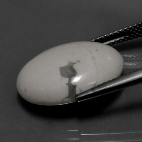 9.53カラットの天然灰色がかった白ハウライト（17.8×13.1 mm・オーバルカット）
