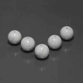 カラットの天然灰色がかった白ハウライト（12.59 mm・球体 / ボール）