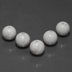カラットの天然灰色がかった白ハウライト（12.59 mm・球体 / ボール）
