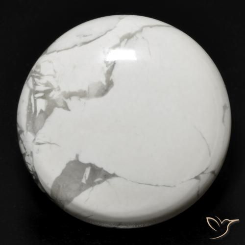 25.51ct 天然 灰色がかった白 ハウライト, ラウンド, オペーク