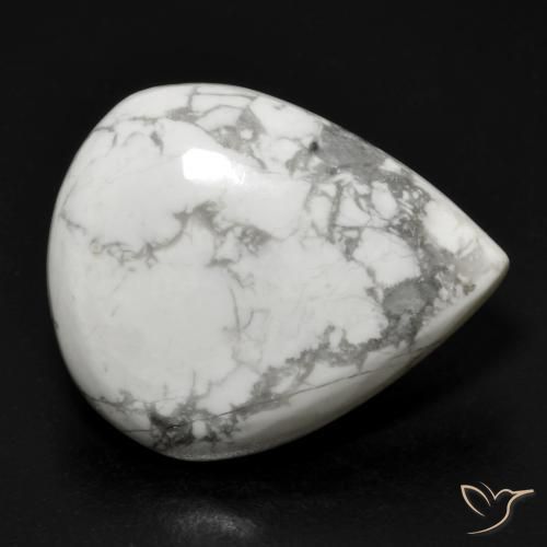 16.54ct 天然 灰色がかった白 ハウライト, 洋梨の形, オペーク