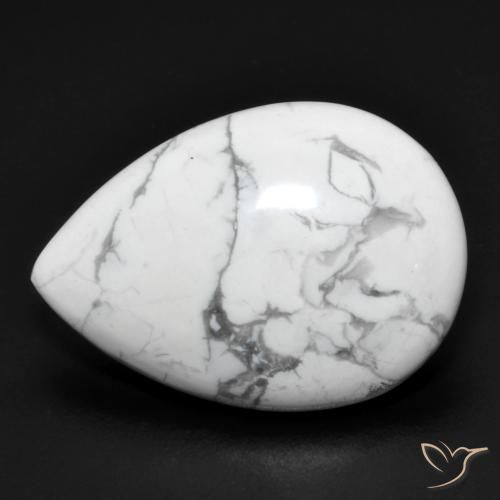 14.38ct 天然 灰色がかった白 ハウライト, 洋梨の形, オペーク