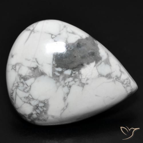 20.01ct 天然 灰色がかった白 ハウライト, 洋梨の形, オペーク