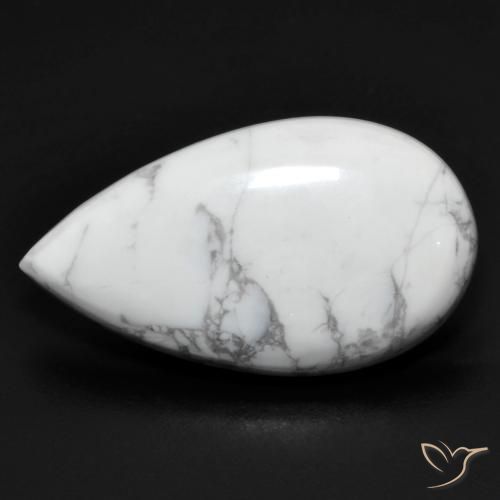 13.84ct 天然 灰色がかった白 ハウライト, 洋梨の形, オペーク