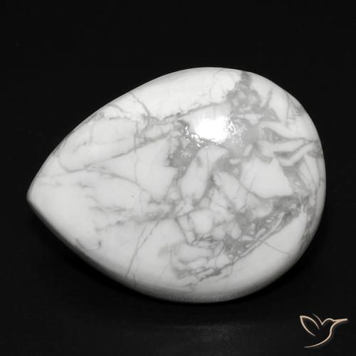 15.74ct 天然 灰色がかった白 ハウライト, 洋梨の形, オペーク