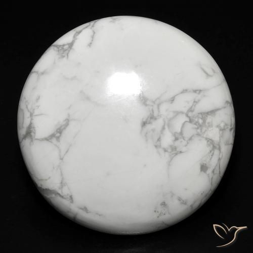23.18ct 天然 灰色がかった白 ハウライト, ラウンド, オペーク