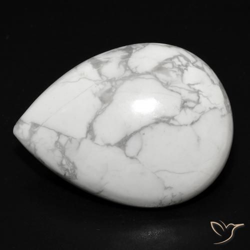 18.55ct 天然 灰色がかった白 ハウライト, 洋梨の形, オペーク, Photo A