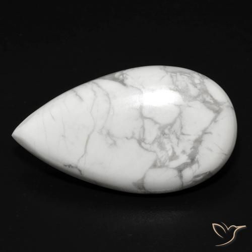 12.48ct 天然 灰色がかった白 ハウライト, 洋梨の形, オペーク