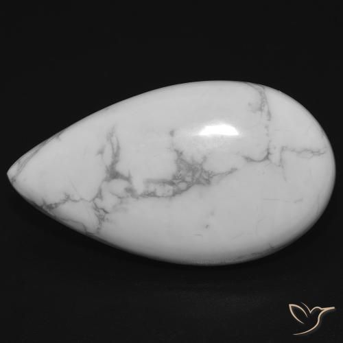 17.74ct 天然 灰色がかった白 ハウライト, 洋梨の形, オペーク