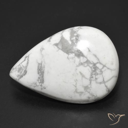 21.42ct 天然 灰色がかった白 ハウライト, 洋梨の形, オペーク