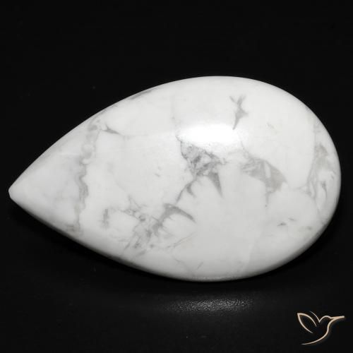 18.97ct 天然 灰色がかった白 ハウライト, 洋梨の形, オペーク