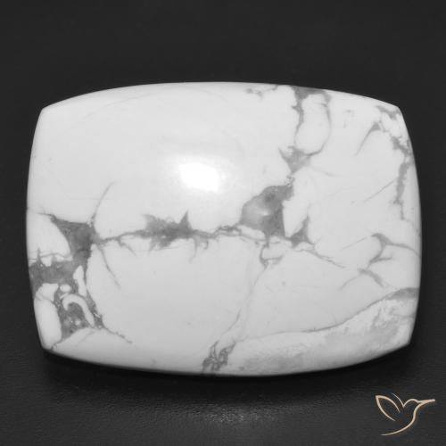 24.74ct 天然 灰色がかった白 ハウライト, クッション, オペーク
