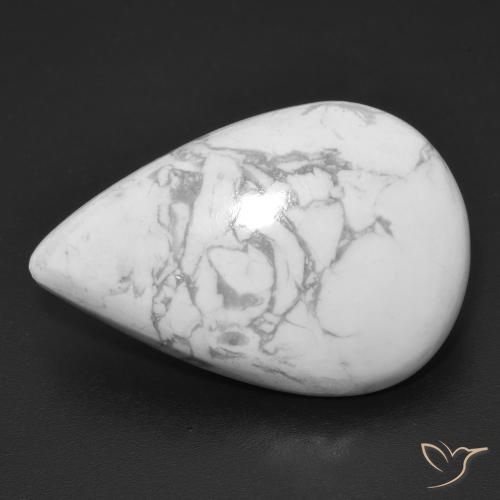 20.70ct 天然 灰色がかった白 ハウライト, 洋梨の形, オペーク