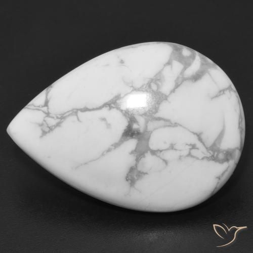 15.90ct 天然 灰色がかった白 ハウライト, 洋梨の形, オペーク