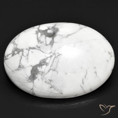 25.08ct 天然 灰色がかった白 ハウライト, 楕円形, オペーク