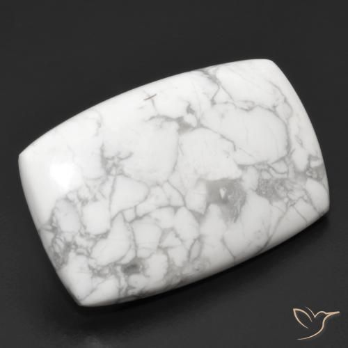 23.89ct 天然 灰色がかった白 ハウライト, クッション, オペーク