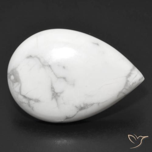 23.64ct 天然 灰色がかった白 ハウライト, 洋梨の形, オペーク