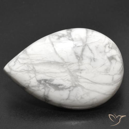 19.22ct 天然 灰色がかった白 ハウライト, 洋梨の形, オペーク