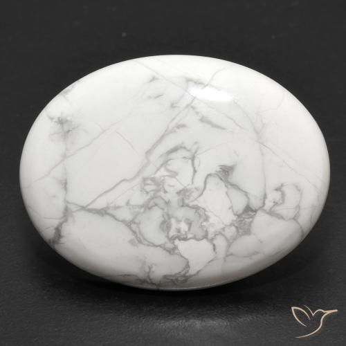 16.35ct 天然 灰色がかった白 ハウライト, 楕円形, オペーク