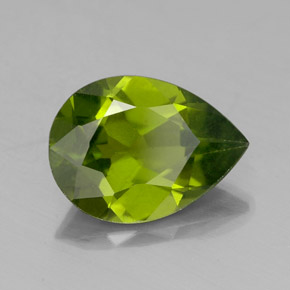 1.83カラットの天然オリーブグリーンアイドクレース（9.8×7.2 mm・洋梨の形）