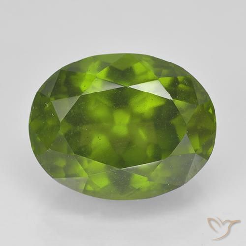 5.61ct 天然 ミディアムグリーン アイドクレース, 楕円形, VS