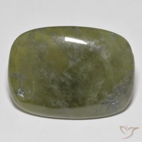 41.69ct 天然 ウォームグリーン アイドクレース, クッション, オペーク