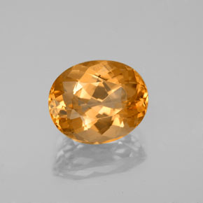3.84カラットの天然ゴールデンオレンジインペリアルトパーズ（10.3×8.3 mm・オーバルカット）