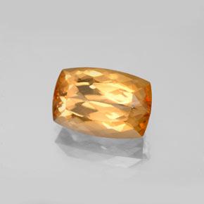 4.63カラットの天然濃いオレンジインペリアルトパーズ（12.1×8.2 mm・クッションカット）