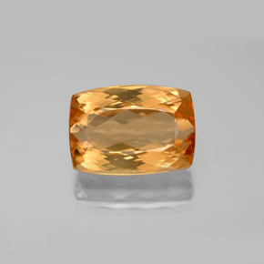 5.91カラットの天然ゴールデンオレンジインペリアルトパーズ（12×8.5 mm・クッションカット）