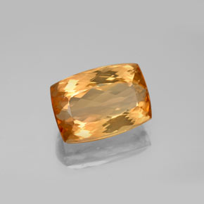 5.91カラットの天然ゴールデンオレンジインペリアルトパーズ（12×8.5 mm・クッションカット）