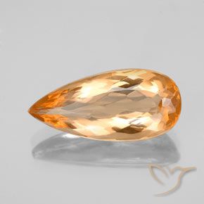 3.81ct 天然 鮮やかなオレンジ インペリアルトパーズ, 洋梨の形, VVS