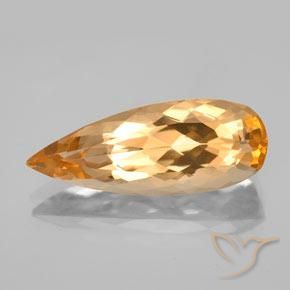 6.01ct 天然 ミディアムオレンジ インペリアルトパーズ, 洋梨の形, VVS