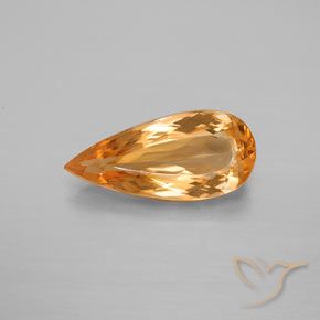 3.80ct 天然 鮮やかなオレンジ インペリアルトパーズ, 洋梨の形, VVS